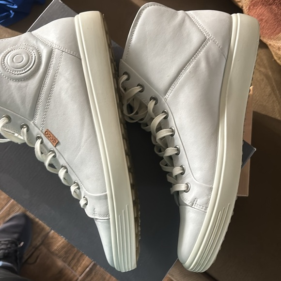 Ecco White Blanc Sneakers Size 11 - Picture 3 of 8